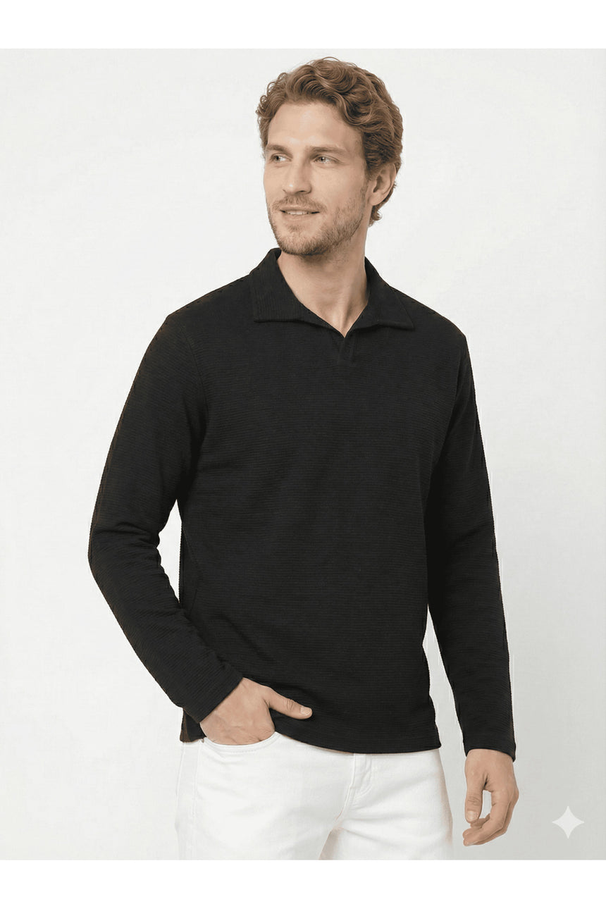 JACK&JONES JCOMAX KNIT CREW NECK LN 12285716 - Siyah
