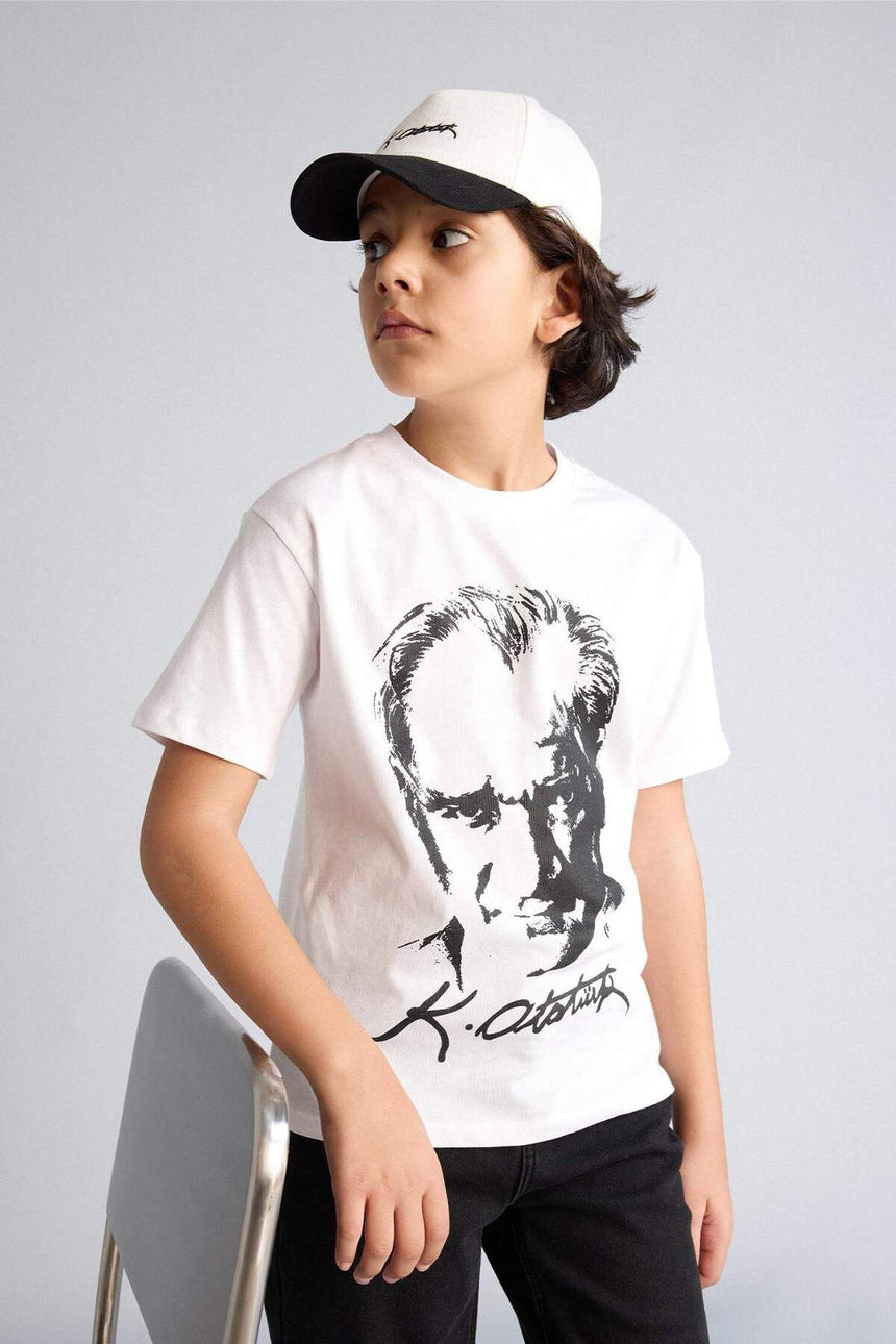 Defacto Çocuk Short Sleeve T-Shirt B6938A8 - Beyaz