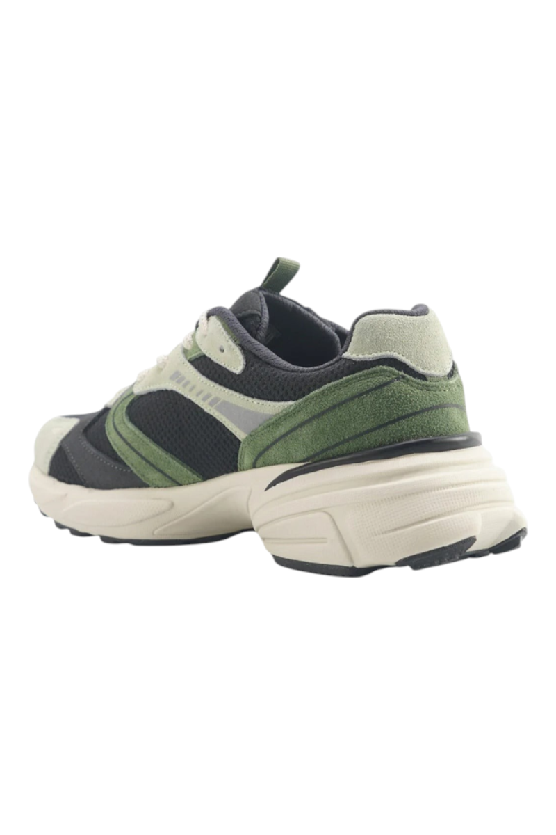 Sporline Lumberjack koyu yeşil ve siyah renkli, tekstil malzemeden üretilmiş erkek sneaker ayakkabı
