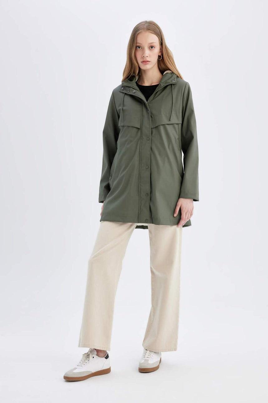 Defacto Kadın Raincoat A0982Ax - Koyu Yeşil