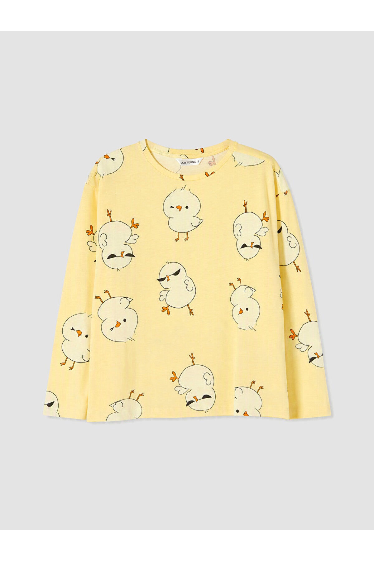 LC Waikiki Kadın Desenli Penye Pijama Takımı W6G851D8 - Açık Sarı
