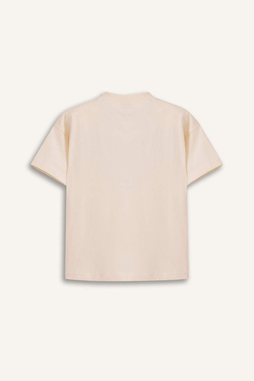 DeFacto Çocuk Kısa Kollu T-Shirt C3997A5 - Açık Gri Bej