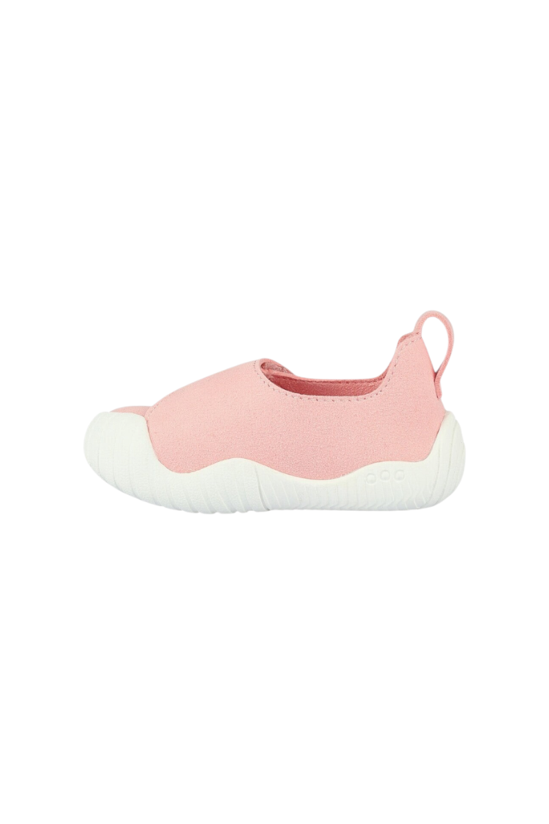 Sporline Vicco pudra pembe PU çocuk sneaker, beyaz tabanlı ve çekme halkalı günlük spor ayakkabı