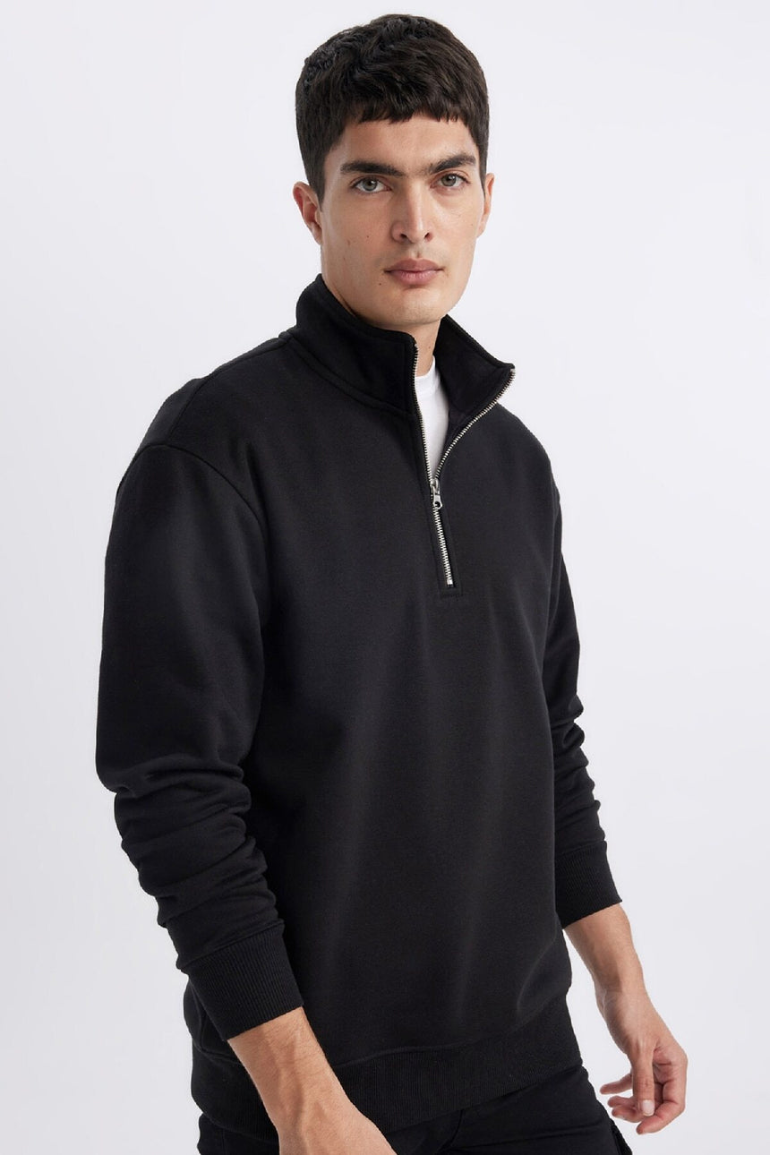 DeFacto Erkek Sweatshirt X7405AZ - Siyah
