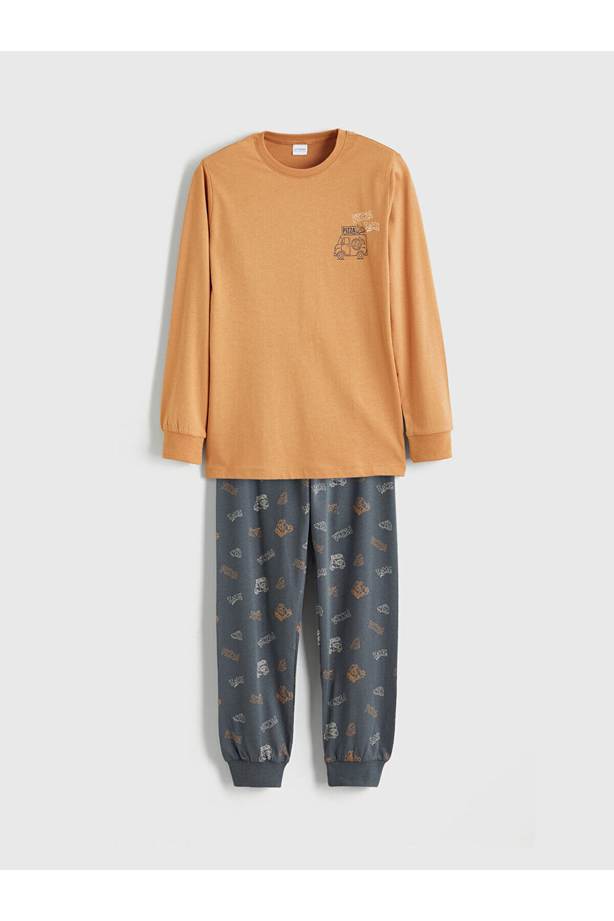 LC Waikiki Çocuk Pijama Takımı W5NJ76B4 - Koyu Turuncu