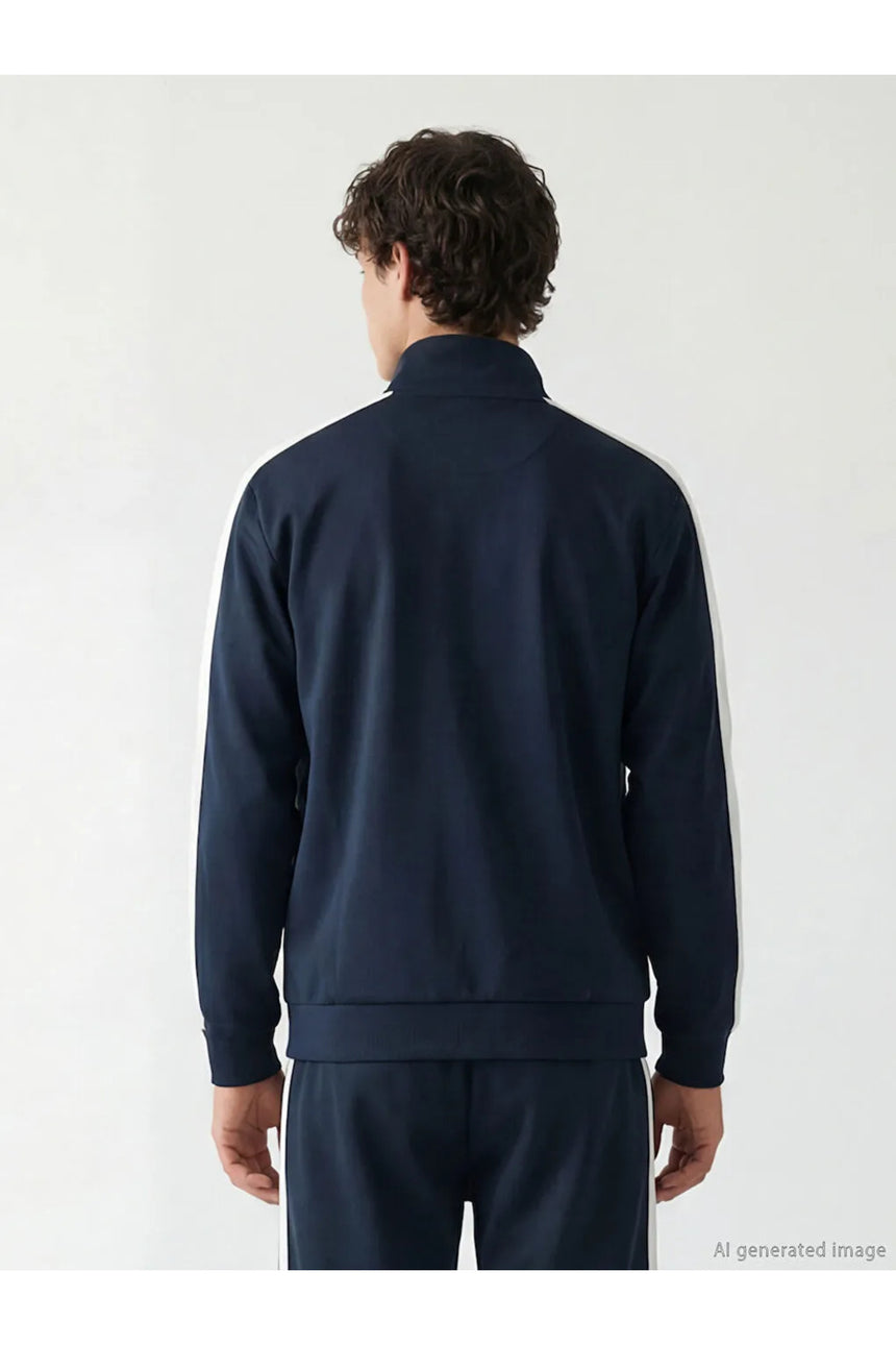 LC Waikiki Erkek Kappa Fermuarlı Sweatshirt S6LB37B8 - Koyu Lacivert