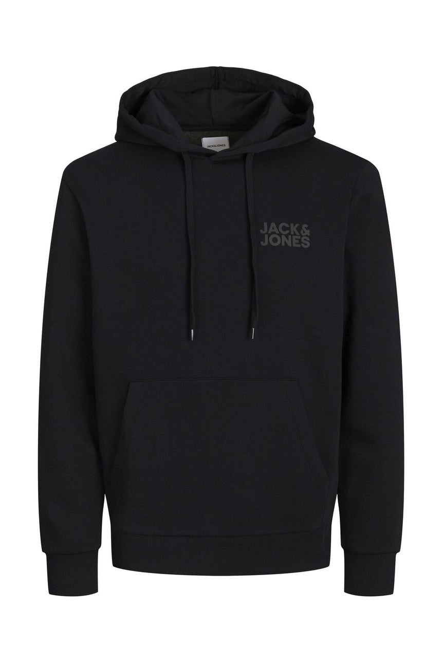 JACK&JONES PLUS JJECORP LOGO SWEAT HOOD NOOS PLS 12163777 - Siyah