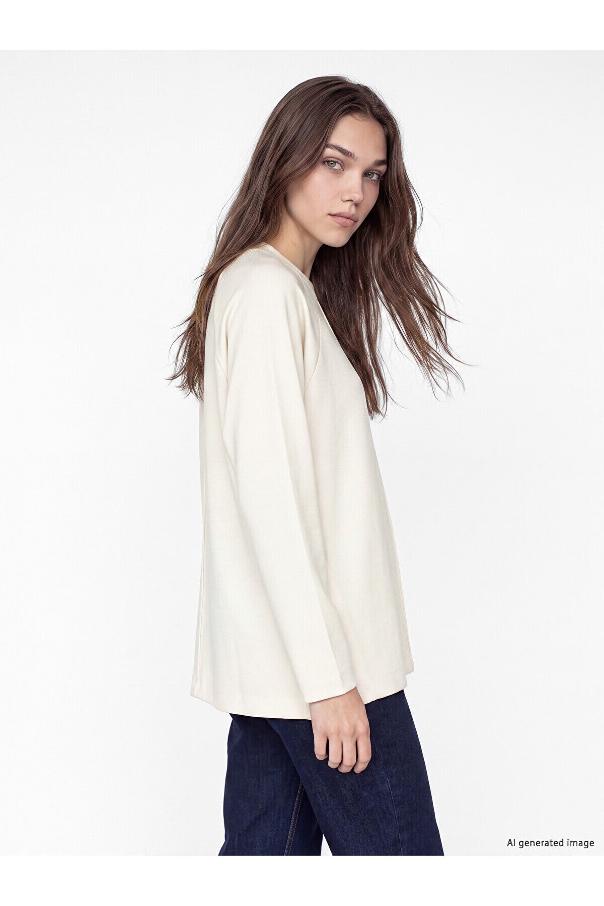 LC Waikiki Kadın Sweatshirt Tunik W6U726F8 - Açık Kahve
