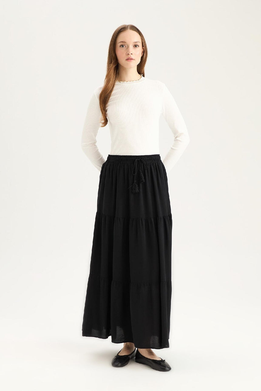 Defacto Kadın Woven Skirt Z3406Az - Siyah