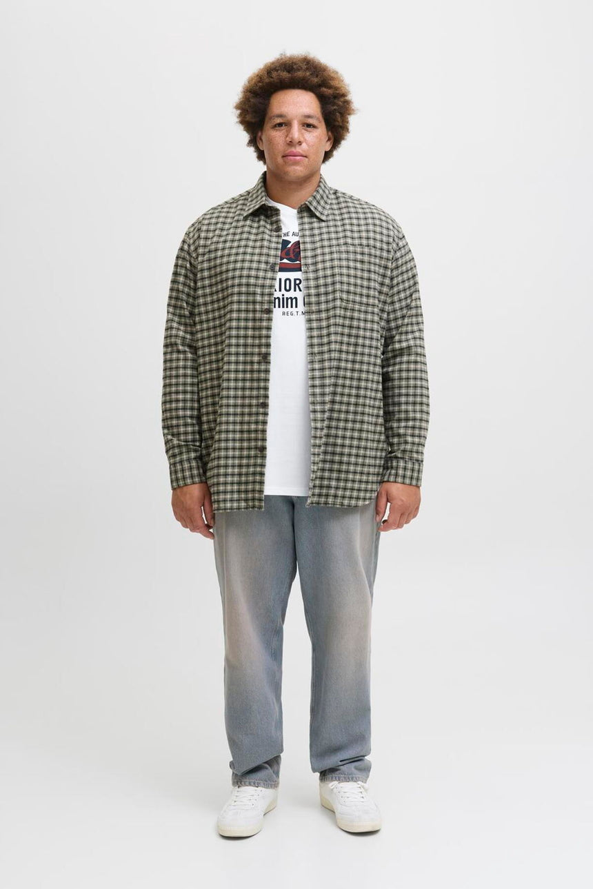 JACK&JONES JJELOGO TEE SS ONECK 2 COL AW25 NOOS PLS 12284905 - Açık Krem