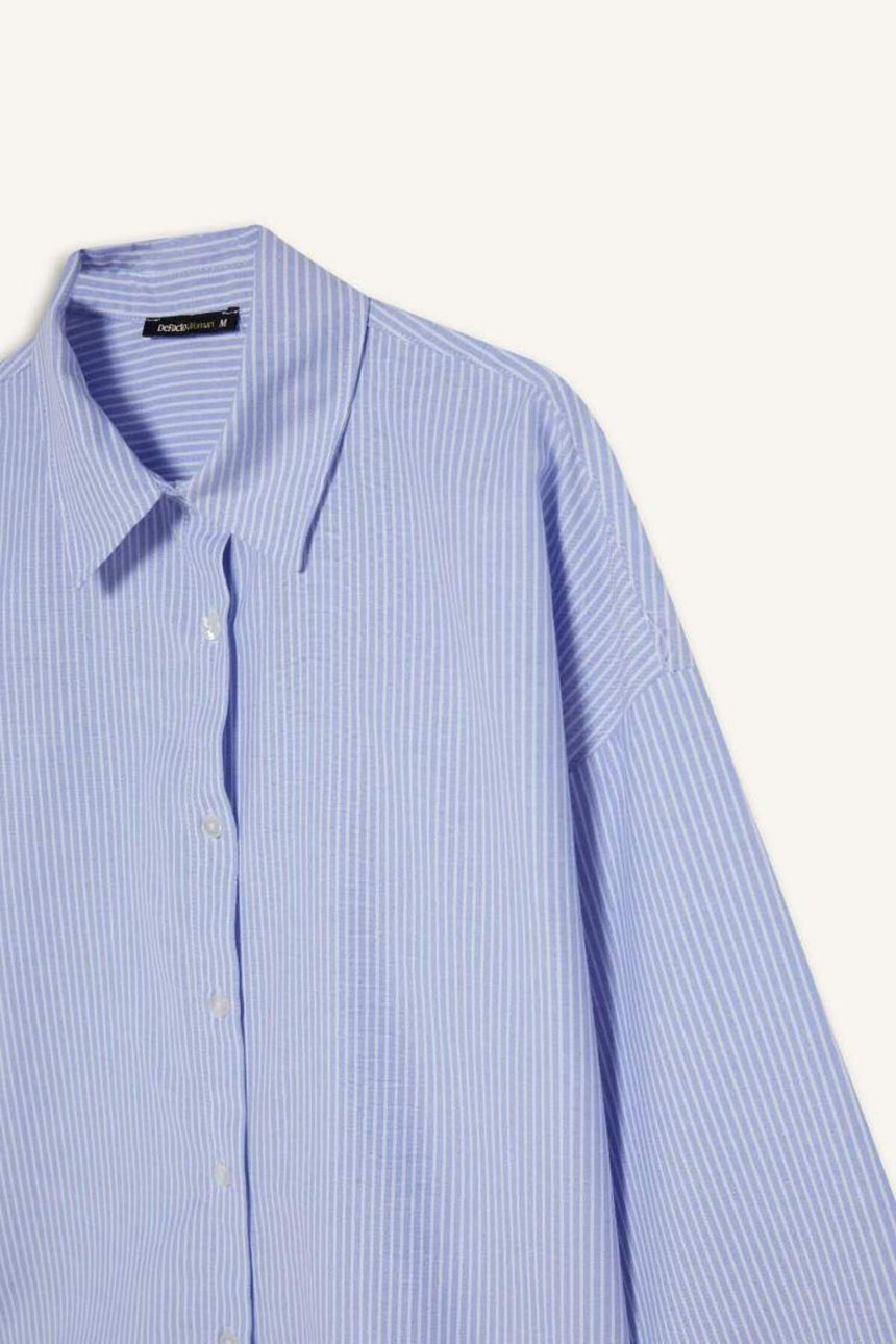 Defacto Kadın Long Sleeve Shirt D4512Ax - Mavi