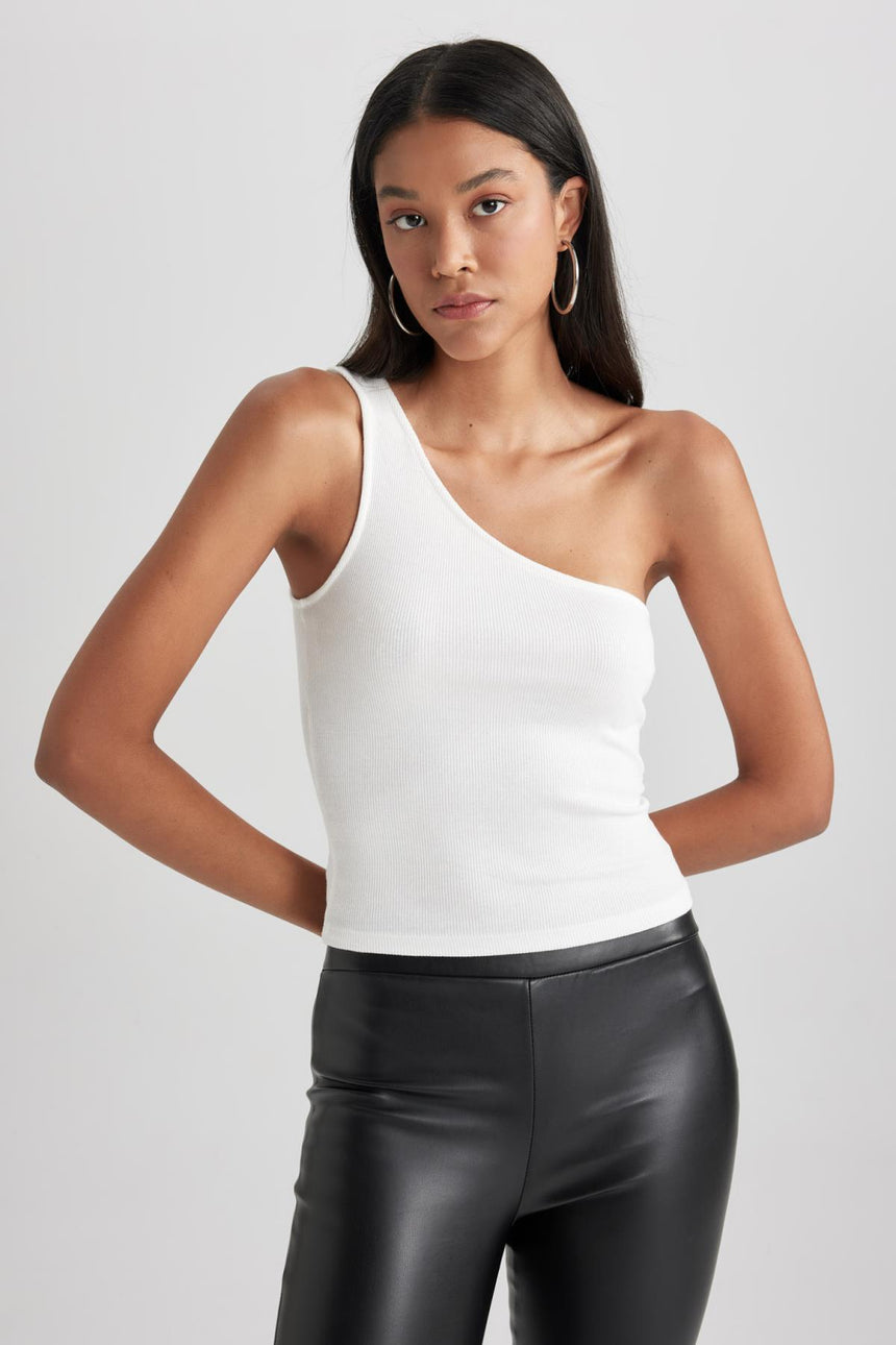 DeFacto Kadın Slim Fit Atlet A7453AX - Ekru