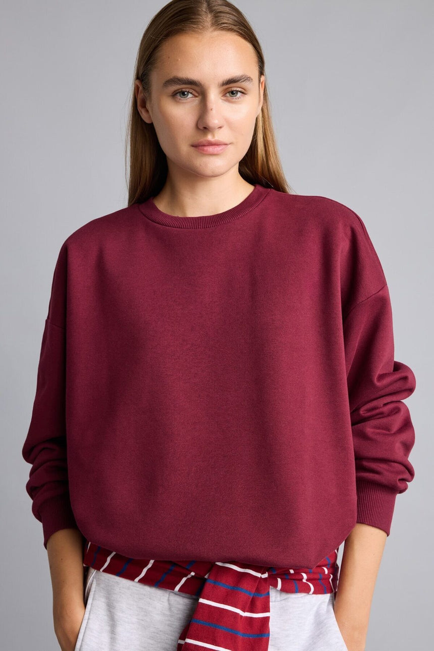 DeFacto Kadın Sweatshirt F9628AX - Bordo