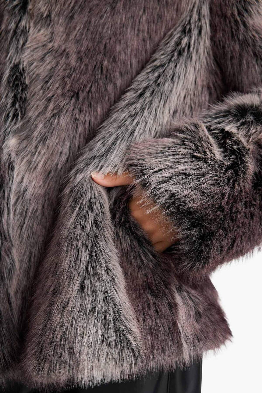 Defacto Kadın Faux Fur F5566Ax - Gri