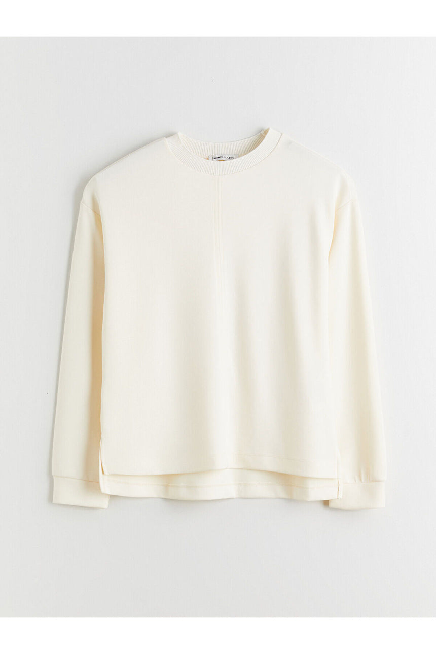 LC Waikiki Kadın Uzun Kollu Sweatshirt W5KF90D8 - Ekru