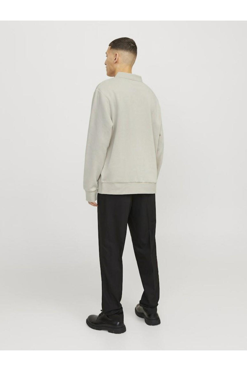 JACK&JONES JJEBRADLEY SWEAT POLO NOOS 12278586 - Bej/ Açık Gri