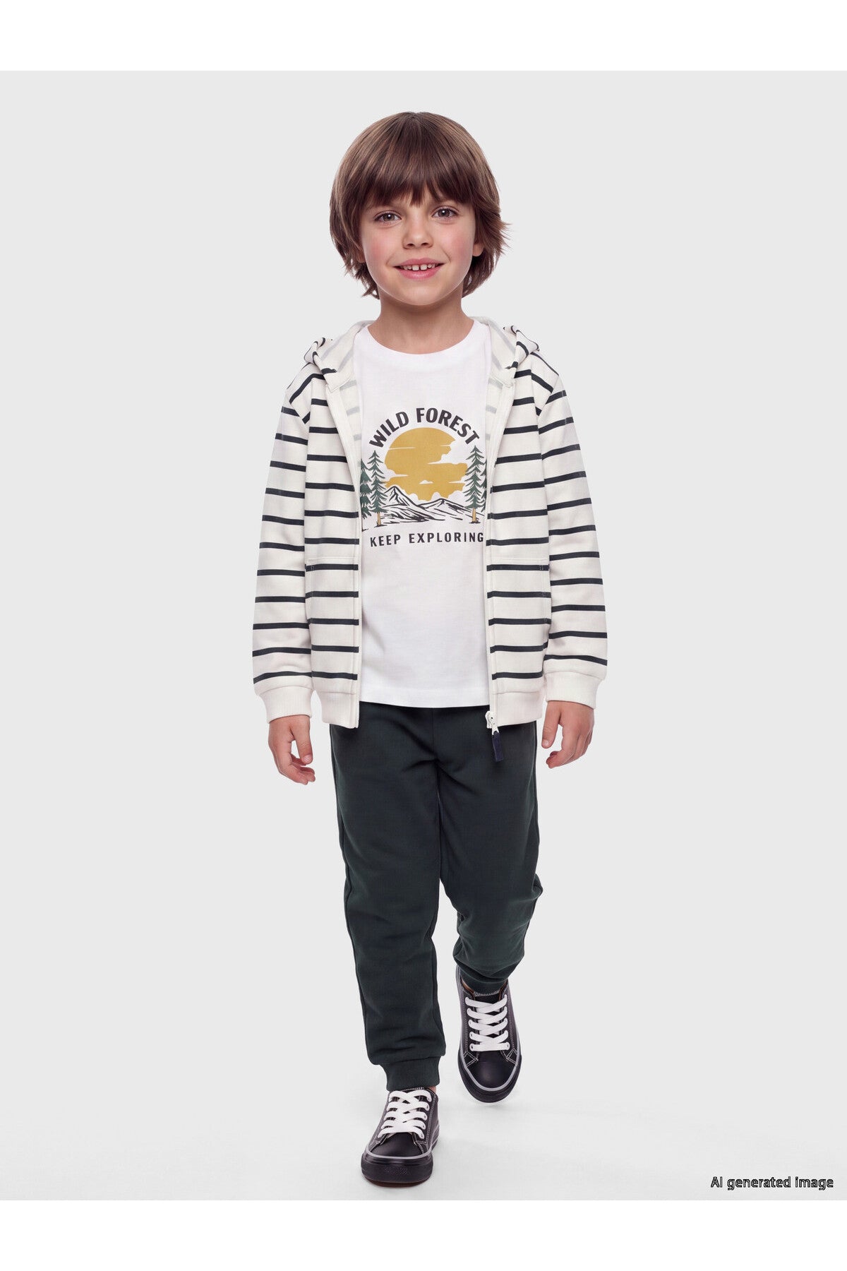 LC Waikiki Erkek Çocuk Kapüşonlu 3'lü Eşofman Takımı W60298R1 - Antrasit