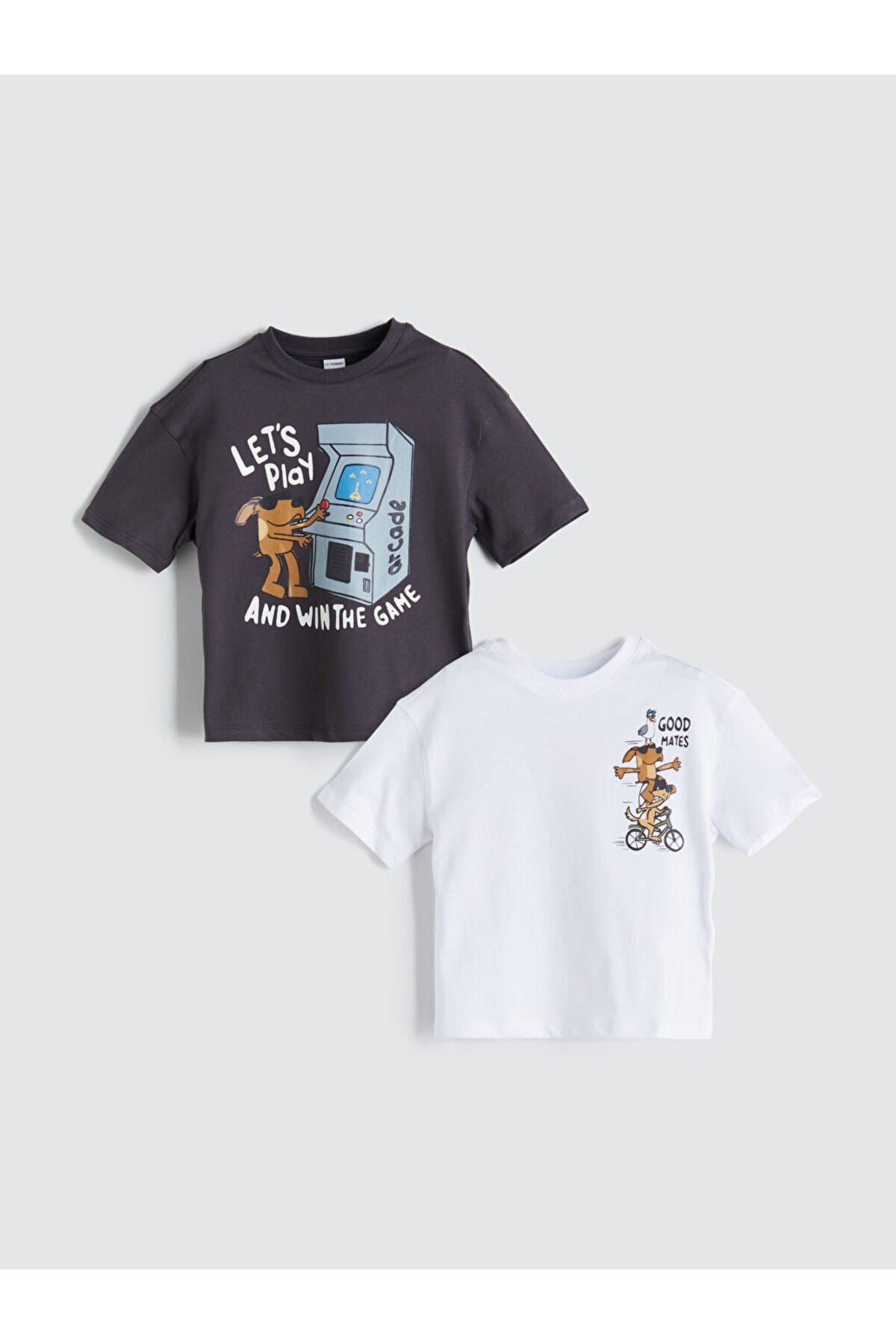 LC Waikiki Çocuk 2'li Kısa Kollu T-Shirt S6H388H1 - Beyaz