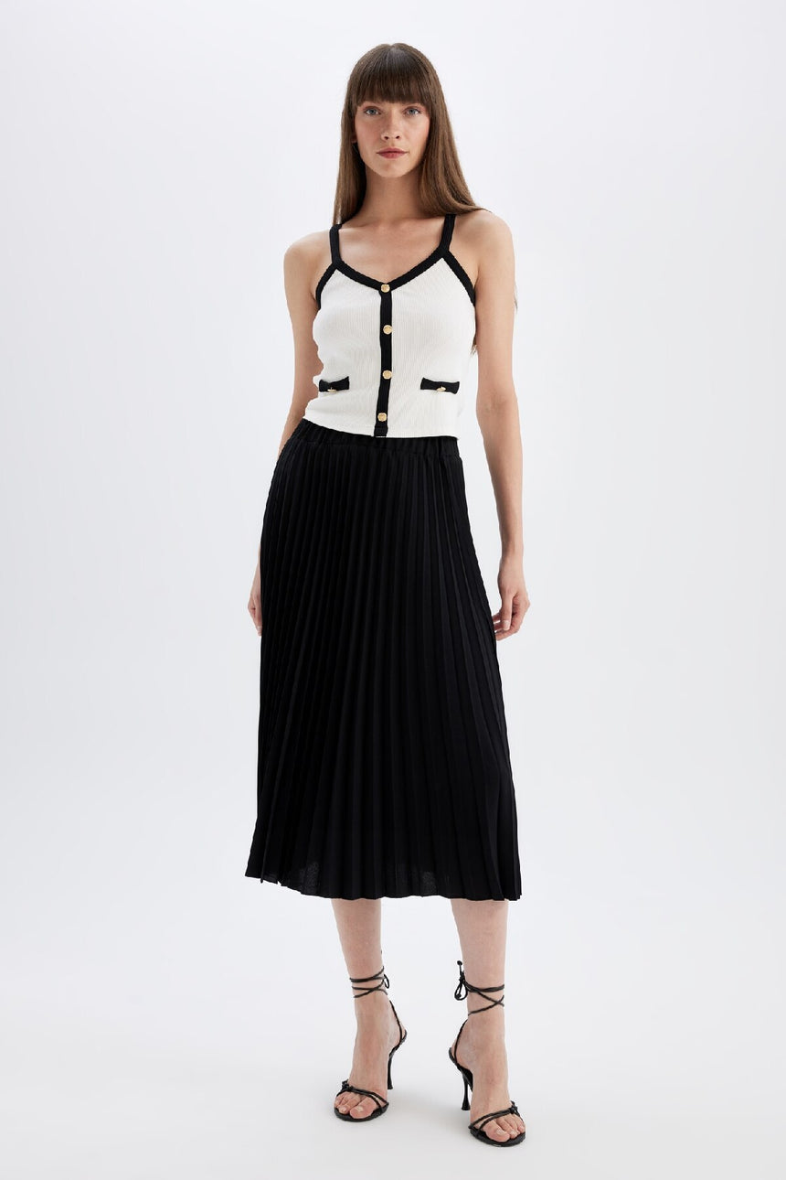 Defacto Kadın Woven Skirt B9014Ax - Siyah