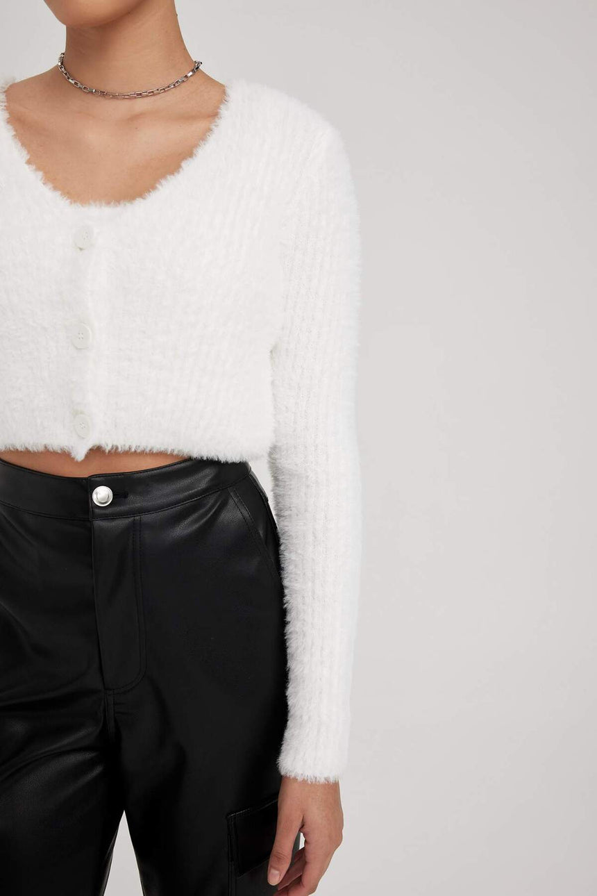 Defacto Kadın Cardigan Z9318Az - Ekru