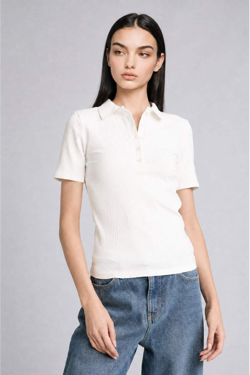 Defacto KADIN T-Shirt E6577AX - Ekru