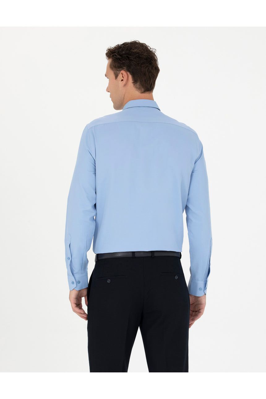 pierre cardin erkek dokuma gömlek 1760543 - Mavi
