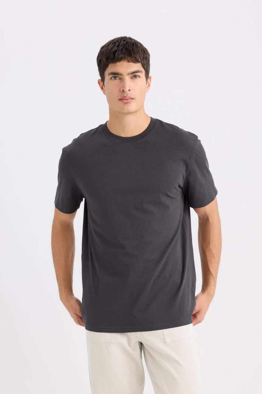 Defacto Erkek T-Shirt V7699Az - Antrasit