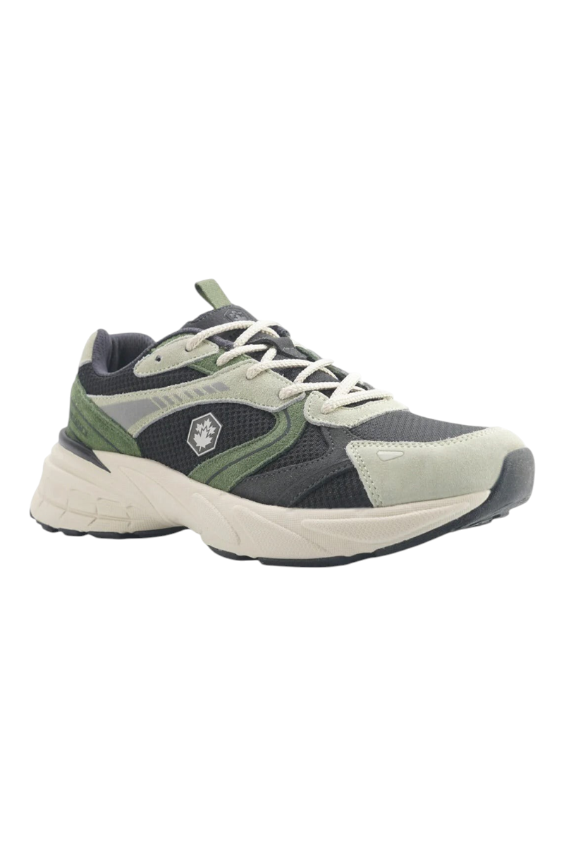 Sporline Lumberjack koyu yeşil renkli, tekstil malzemeden üretilmiş, şık tasarımlı erkek sneaker ayakkabı