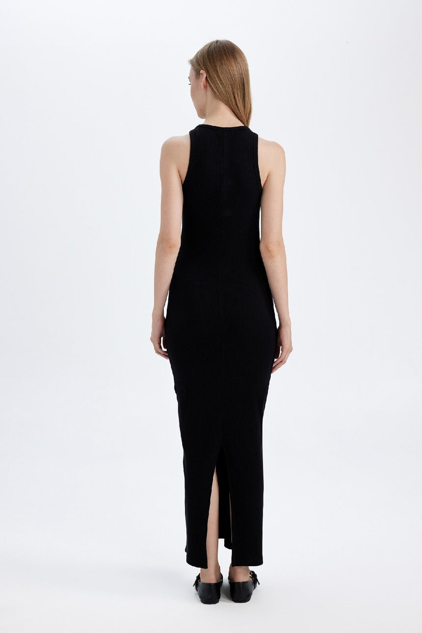 Defacto Kadın Short Sleeve Knitted Dress A4828Ax - Siyah