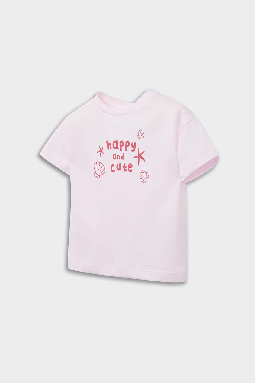 Defacto Çocuk Short Sleeve Snap Body E8246A5 - Ekru