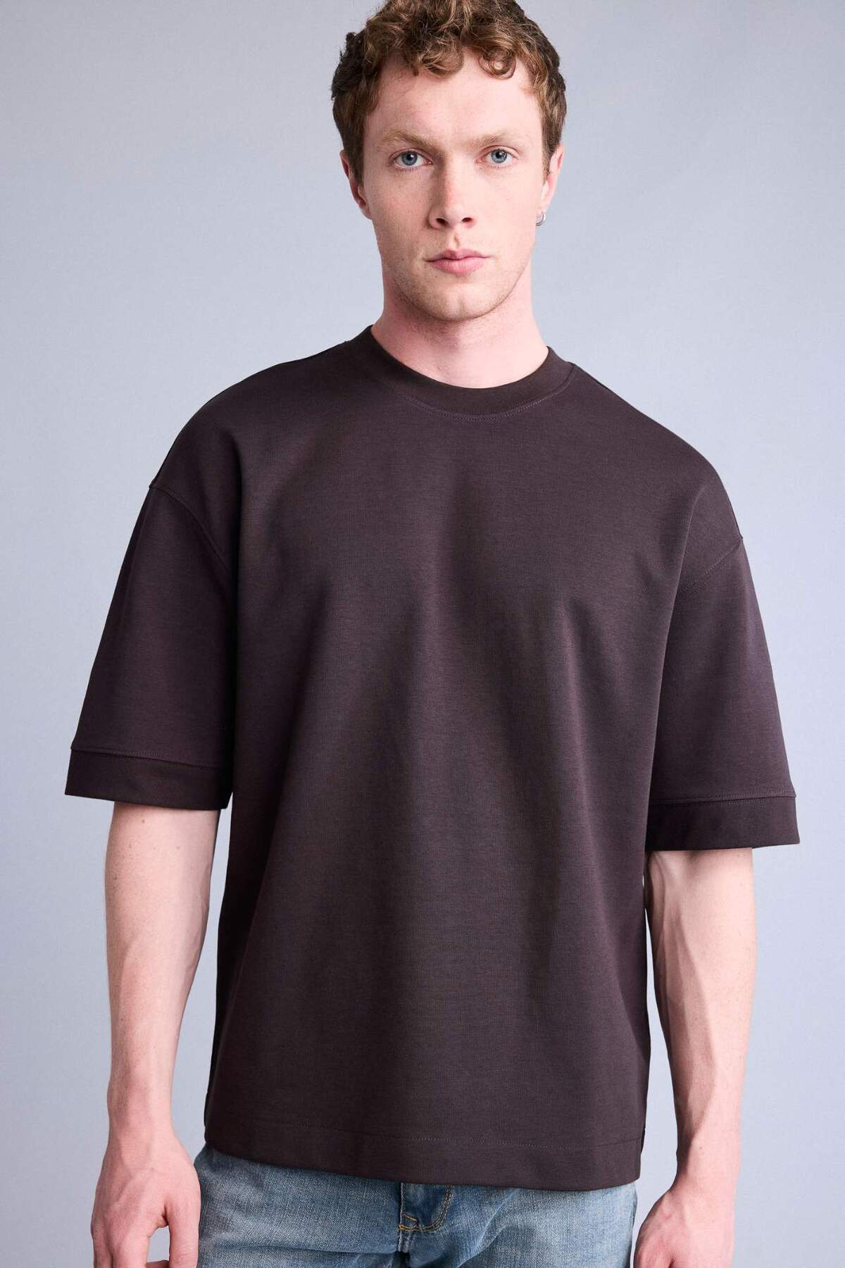 DeFacto Erkek T-Shirt B4844AX - Kahverengi