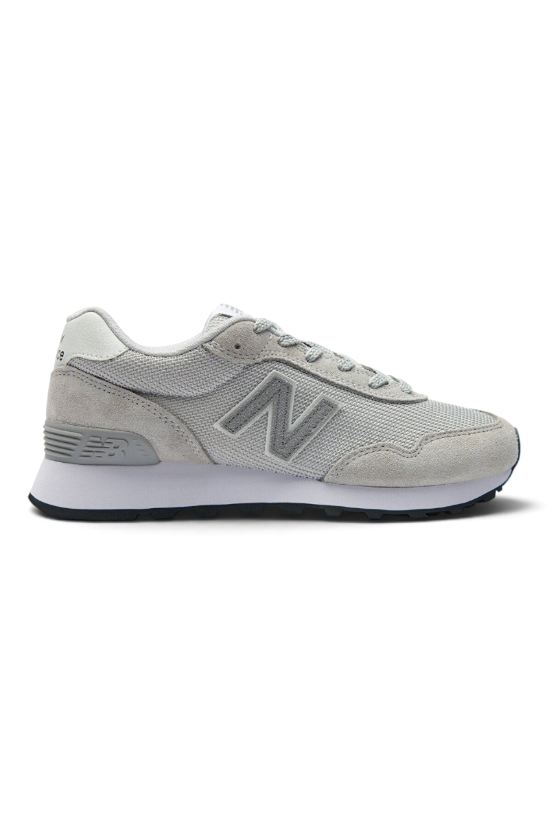 Sporline New Balance WL515GGR gri ve beyaz renkli, file ve süet detaylı retro tasarımlı kadın spor ayakkabı