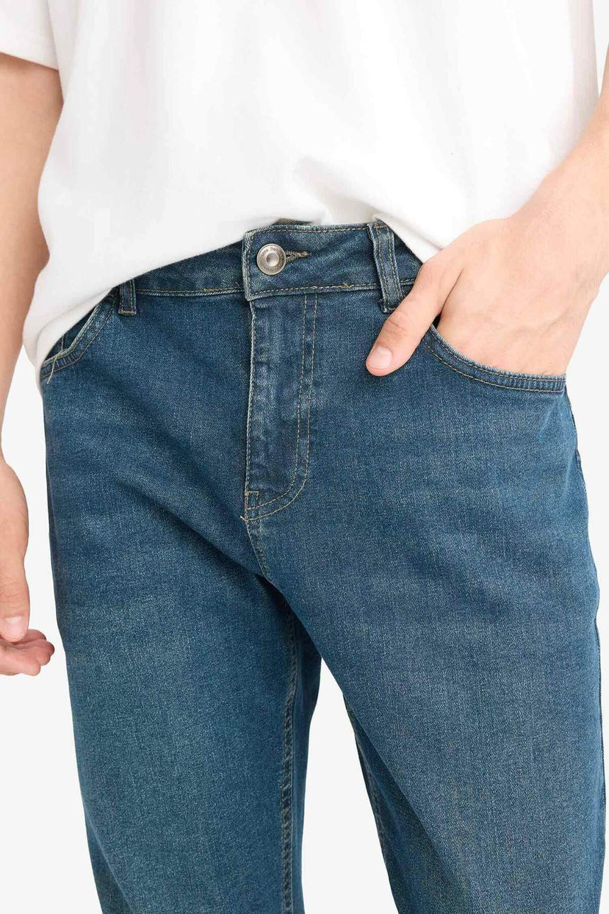 DeFacto R9026AZ Erkek Jean Pantolon - Koyu Yeşil