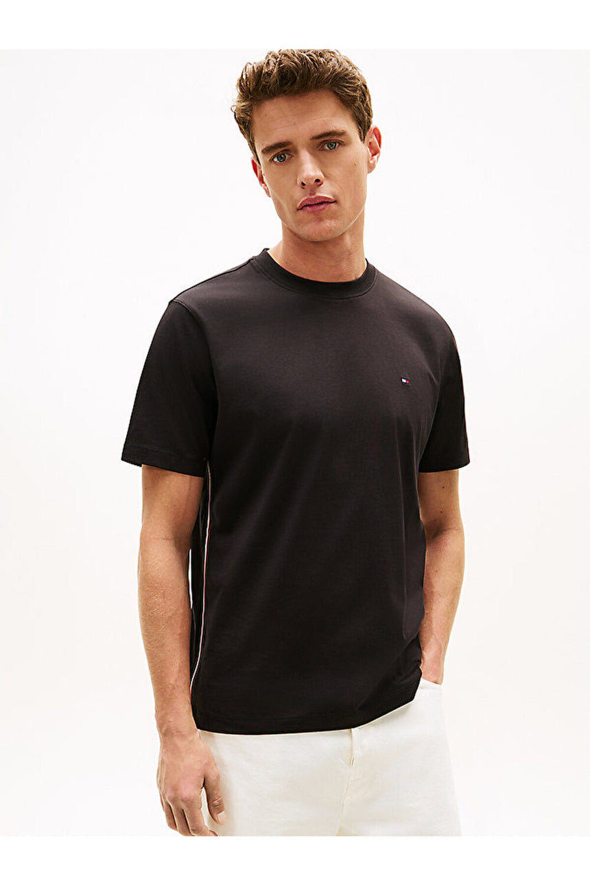 Tommy Hilfiger Erkek GLOBAL STRIPE TEE MW0MW42393BDS - Siyah