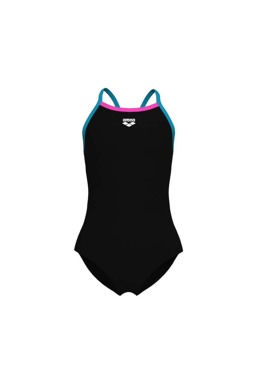ARENA GIRL'S ARENA SWIMSUIT LIGHT DROP SOLID 005919589 - Siyah/Pembe