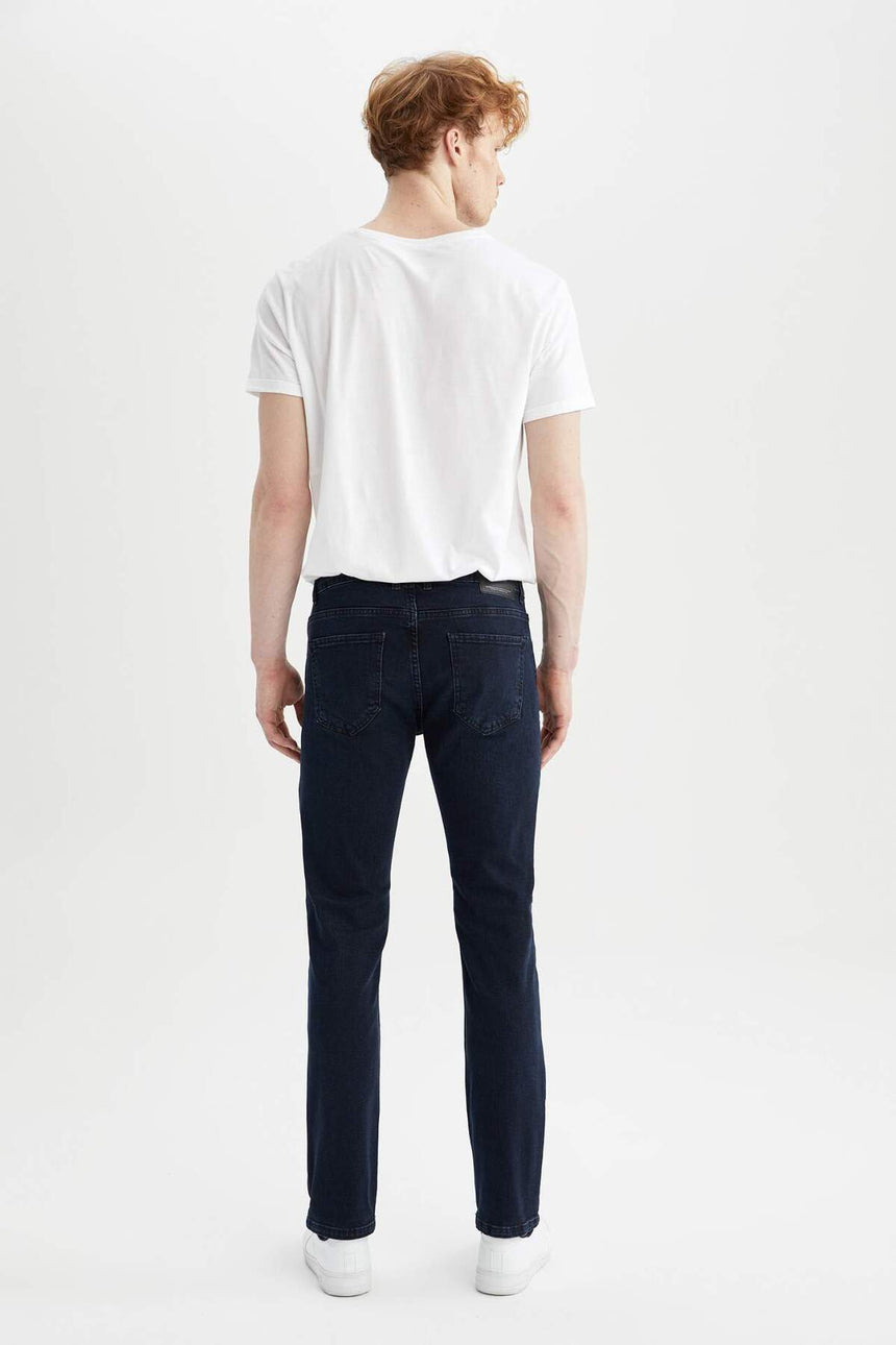 DeFacto W7086AZ Erkek Jean Pantolon - Mavi / Siyah