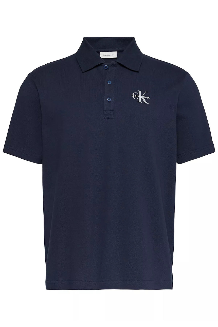Calvin Klein Erkek SS EZ MONOLOGO CASUAL PIQUE POLO LV04RF209G - Mavi