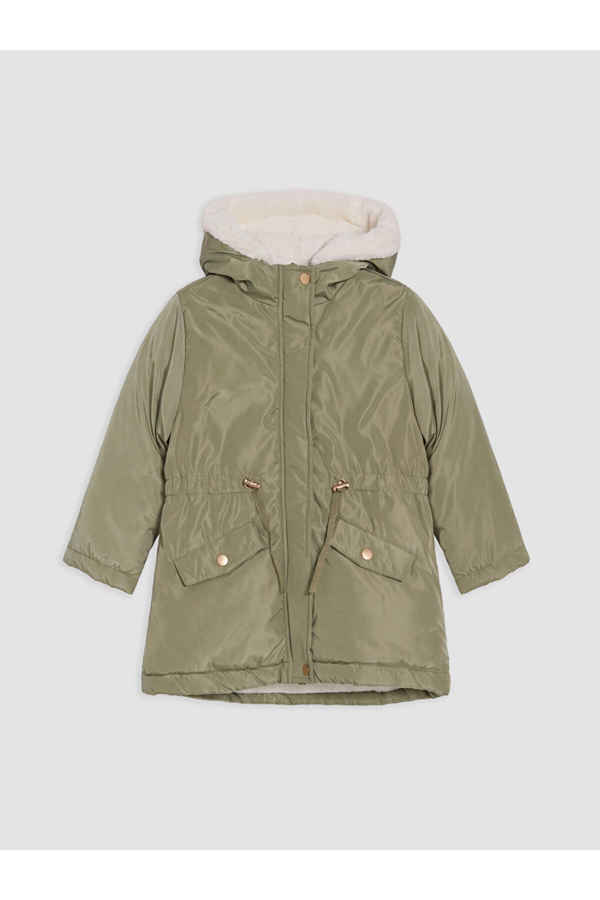 LC Waikiki Kız Çocuk Kapüşonlu Mont W67612H1 - Açık Yeşil