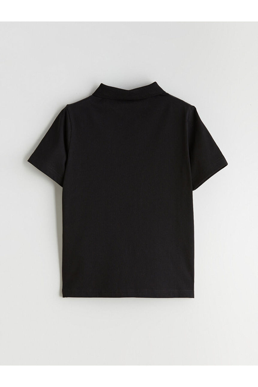 LC Waikiki Çocuk Kısa Kollu Polo Yaka T-Shirt W5ML58J4 - Siyah