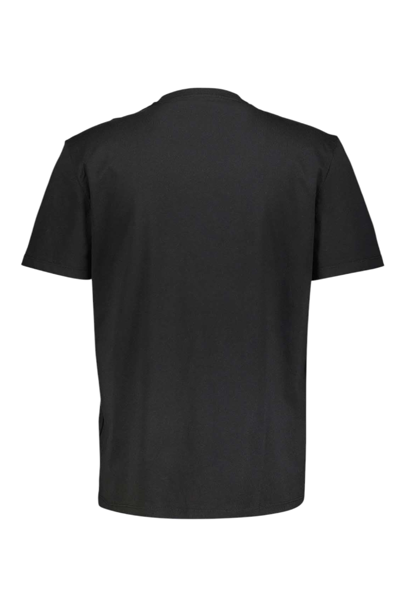 Sporline Calvin Klein siyah renkli, %100 pamuklu, regular kesim erkek tişörtün arka görünümü.
