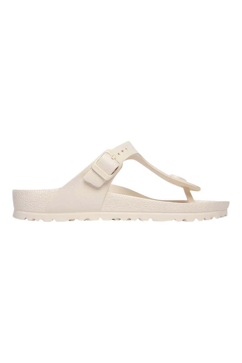 Sporline Birkenstock Gizeh Eva kırık beyaz unisex parmak arası terlik, yan profil görünümü