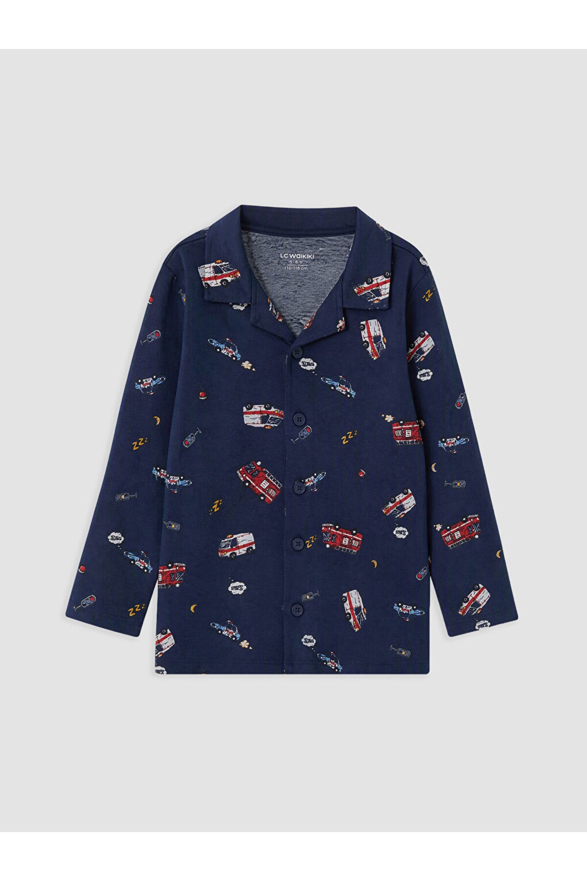 LC Waikiki Erkek Çocuk Penye Pijama Takımı W6C093D1 - Koyu Lacivert