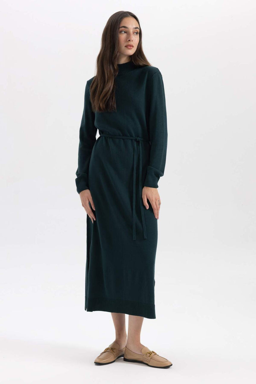 Defacto Kadın Long Sleeve Trico Dress A9807Ax - Yeşil