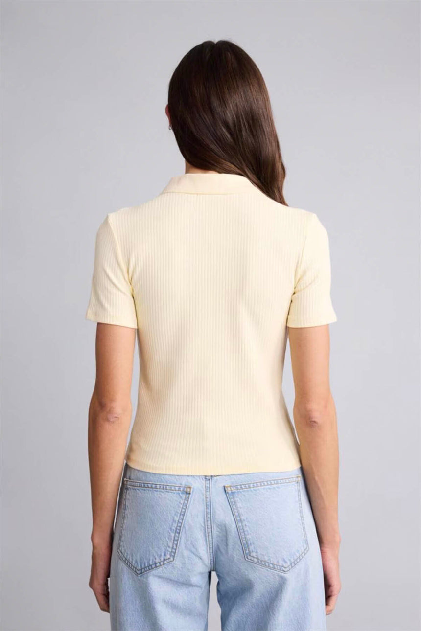 Defacto Kadın Short Sleeve Polo T-Shirt E6577AX - Açık Sarı