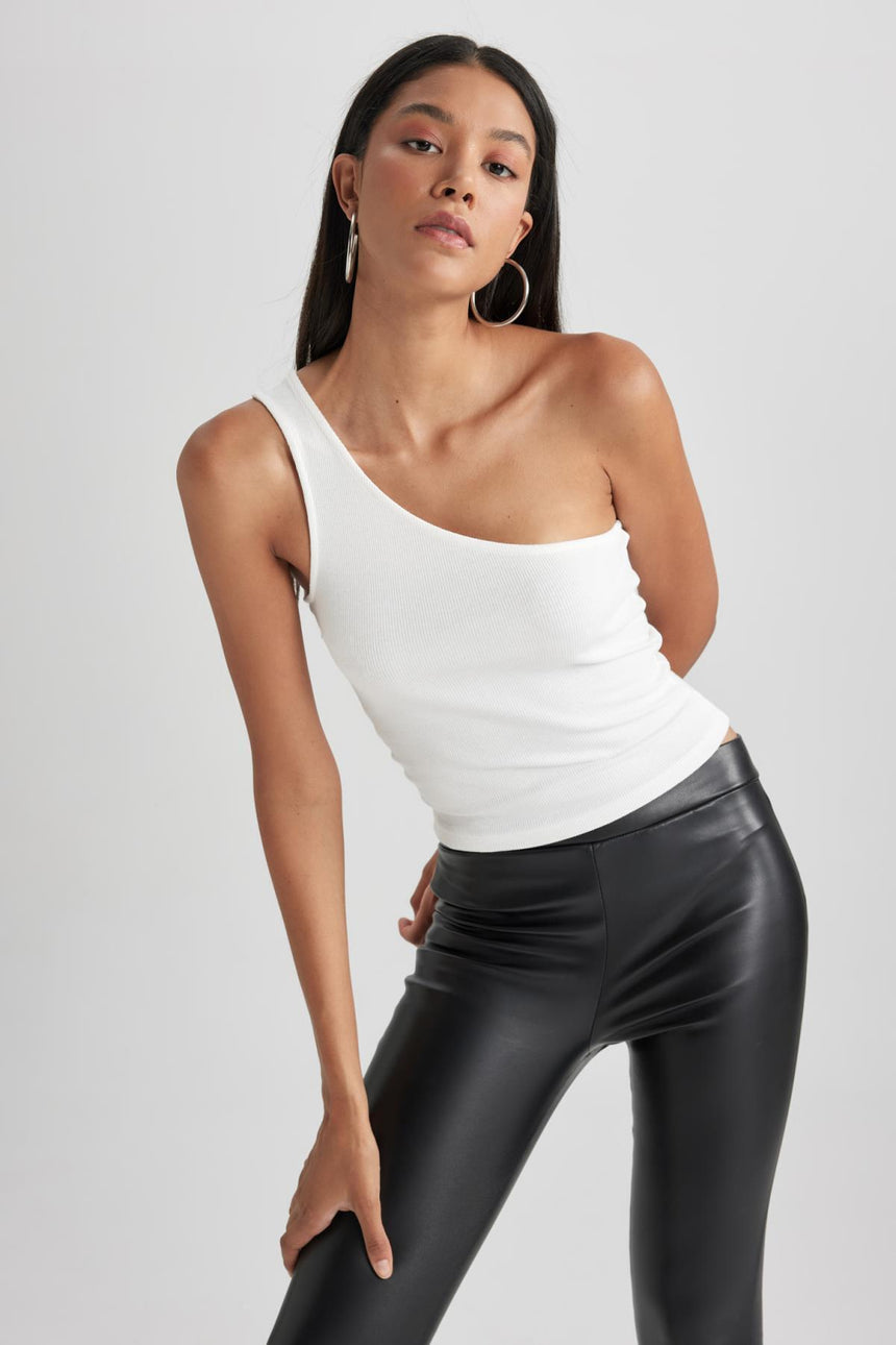 DeFacto Kadın Slim Fit Atlet A7453AX - Ekru