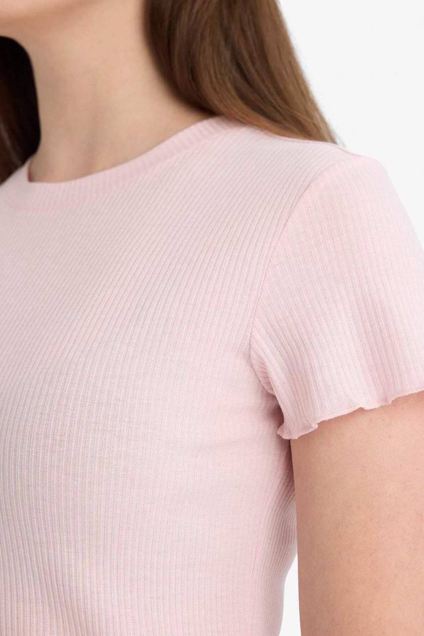 DeFacto K7064AZ Kadın T-Shirt - Açık Pembe