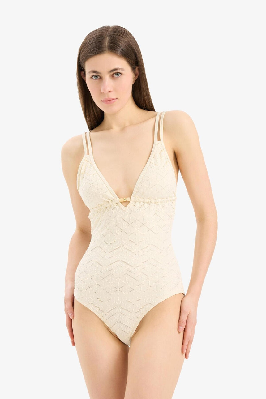 Defacto Kadın Swimsuit B6898AX - Ekru