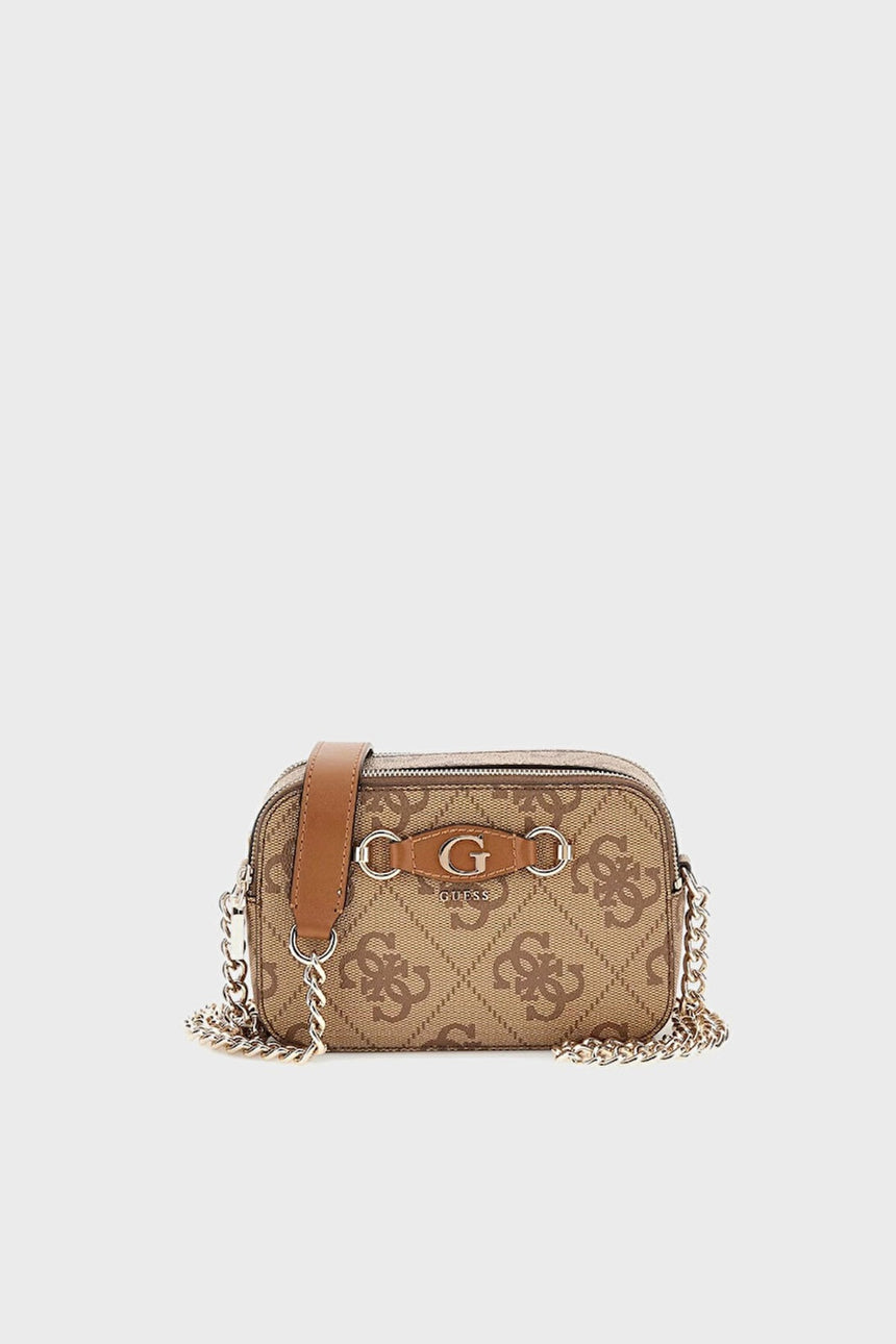 GUESS KADIN IZZY CAMERA BAG HWOS8654140 - Açık Bej/ Kahverengi