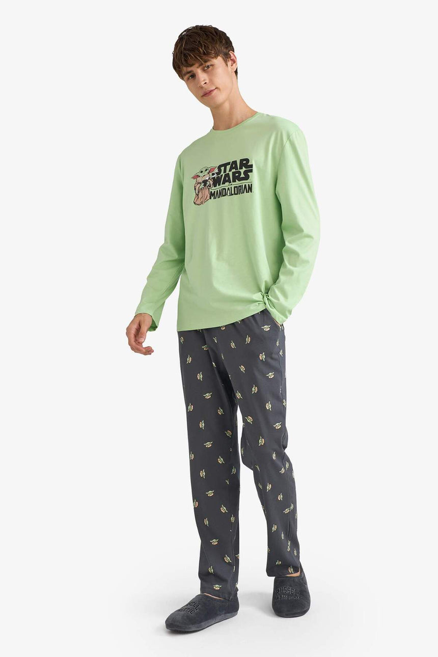 DeFacto Erkek Pijama Takımı F7497AX - Açık Yeşil