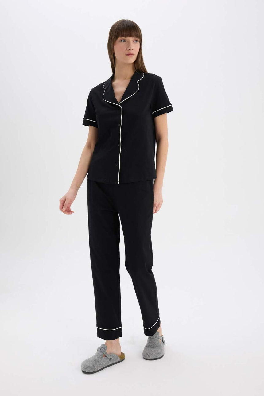 DeFacto Kadın Pijama Takımı D0917AX - Siyah